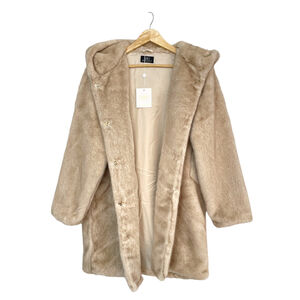 Manteau long à capuche en fausse fourrure, ultra-doux et oversize