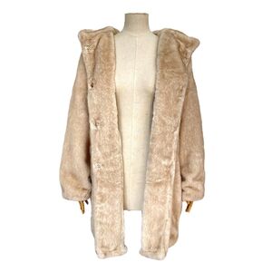 Manteau long à capuche en fausse fourrure, ultra-doux et oversize