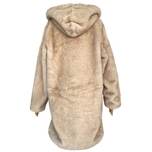 Manteau long à capuche en fausse fourrure, ultra-doux et oversize