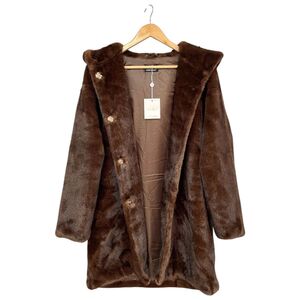 Manteau long à capuche en fausse fourrure, ultra-doux et oversize