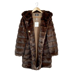 Manteau long à capuche en fausse fourrure, ultra-doux et oversize