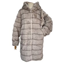 Manteau long à capuche en fausse fourrure, ultra-doux et oversize