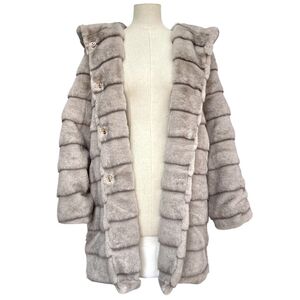 Manteau long à capuche en fausse fourrure, ultra-doux et oversize