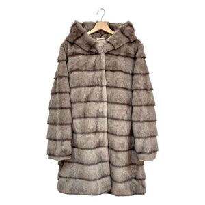 Manteau long à capuche en fausse fourrure, ultra-doux et oversize