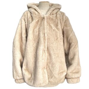 Veste à capuche en fausse fourrure, façon vison, au toucher incroyablement doux