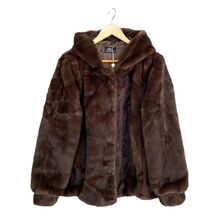 Veste à capuche en fausse fourrure, façon vison, au toucher incroyablement doux