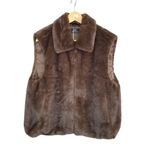 Veste sans manches en fausse fourrure très douce imitant le vison