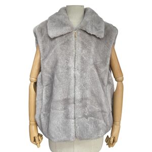 Veste sans manches en fausse fourrure très douce imitant le vison