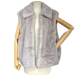 Veste sans manches en fausse fourrure très douce imitant le vison