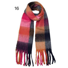 Écharpe douce et colorée à franges avec motif quadrillé - 3 pièces