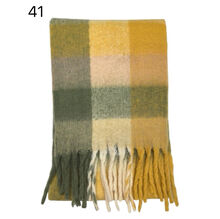 Écharpe douce et colorée à franges avec motif quadrillé - 3 pièces