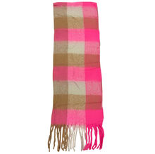 Écharpe douce et colorée à franges avec motif quadrillé - 3 pièces