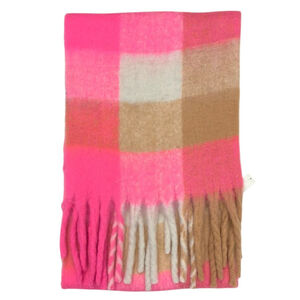 Écharpe douce et colorée à franges avec motif quadrillé - 3 pièces