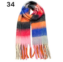Écharpe douce et colorée à franges avec motif quadrillé - 3 pièces