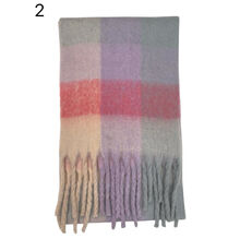 Écharpe douce et colorée à franges avec motif quadrillé - 3 pièces