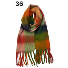 Écharpe douce et colorée à franges avec motif quadrillé - 3 pièces