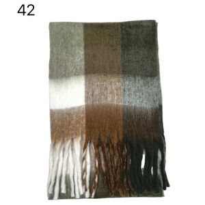 Écharpe douce et colorée à franges avec motif quadrillé - 3 pièces