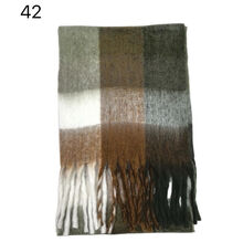 Écharpe douce et colorée à franges avec motif quadrillé - 3 pièces