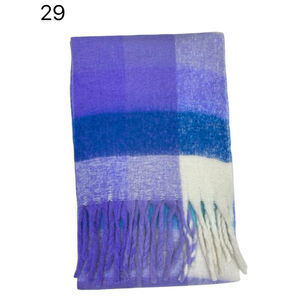 Écharpe douce et colorée à franges avec motif quadrillé - 3 pièces