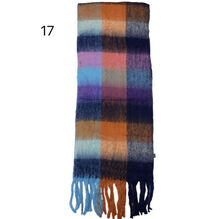 Écharpe douce et colorée à franges avec motif quadrillé - 12 pièces