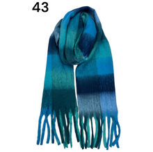 Écharpe douce et colorée à franges avec motif quadrillé - 12 pièces