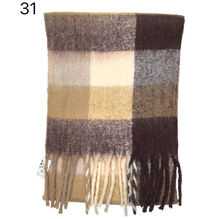 Écharpe douce et colorée à franges avec motif quadrillé - 12 pièces