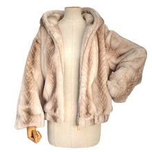 Veste à capuche en fausse fourrure douce au toucher imprimée façon vison