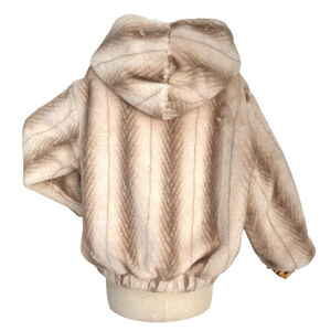 Veste à capuche en fausse fourrure douce au toucher imprimée façon vison