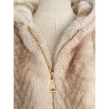 Veste à capuche en fausse fourrure douce au toucher imprimée façon vison