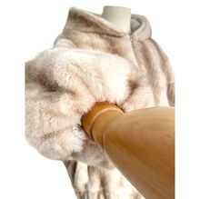 Veste à capuche en fausse fourrure douce au toucher imprimée façon vison