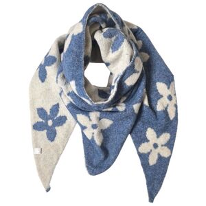 Écharpe triangle en maille douce double face à motif floral bicolore - 3 pièces