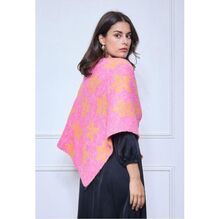 Écharpe triangle en maille douce double face à motif floral bicolore - 12 pièces