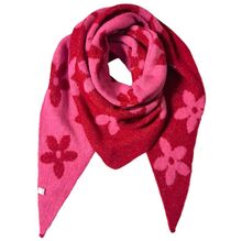 Écharpe triangle en maille douce double face à motif floral bicolore - 12 pièces