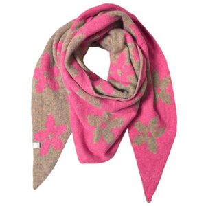 Écharpe triangle en maille douce double face à motif floral bicolore - 12 pièces