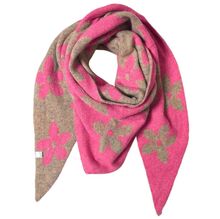 Écharpe triangle en maille douce double face à motif floral bicolore - 12 pièces