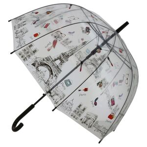 Parapluie cloche transparent symboles iconiques de Paris
