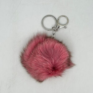 Porte-clés boule de pompon couleur uni