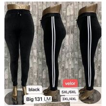 Pantalon jogging en velours à rayures pour grande taille
