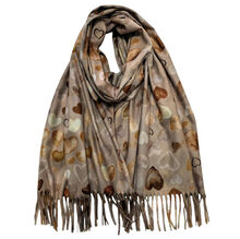 Écharpe d’hiver imprimée de jolis cœurs finie par des franges - 12 pièces