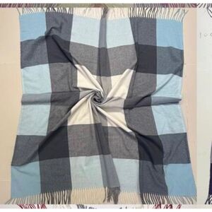 Grand foulard doux et chaud à motif de carreaux rehaussé de franges - 12 pièces