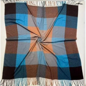 Grand foulard doux et chaud à motif de carreaux rehaussé de franges - 12 pièces