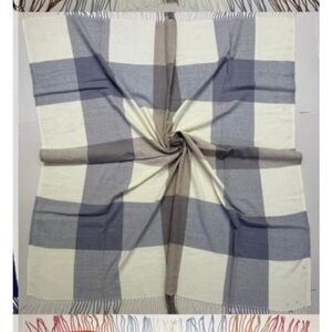 Grand foulard doux et chaud à motif de carreaux rehaussé de franges - 12 pièces