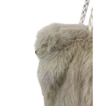 Sac fourre-tout plissé en fausse fourrure luxueuse à anses tressées