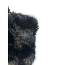 Sac fourre-tout plissé en fausse fourrure luxueuse à anses tressées