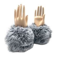 Manchons de poignet fausse fourrure longue et volumineuse