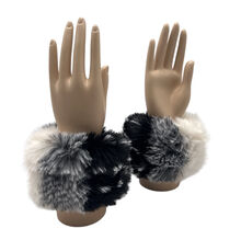 Manchons de poignet en fausse fourrure effet de couleur dégradée