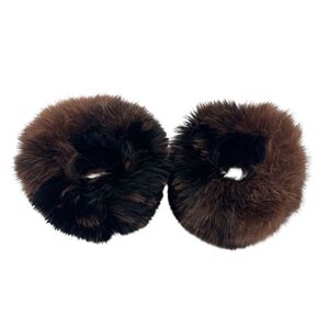 Manchons de poignet en fausse fourrure effet de couleur dégradée