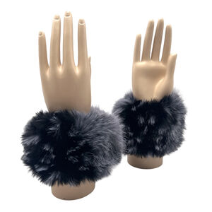 Manchons de poignet en fausse fourrure effet de couleur dégradée