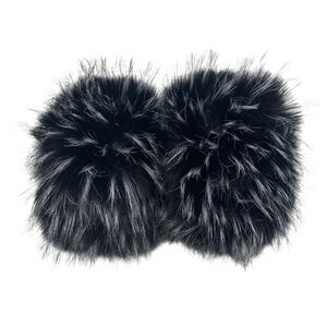 Manchons de poignet en fausse fourrure effet de couleur dégradée