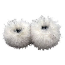 Manchons de poignet en fausse fourrure longue style marmotte